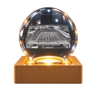 Esfera de cristal grabado láser del Estadio Alejandro Morera Soto -LDA